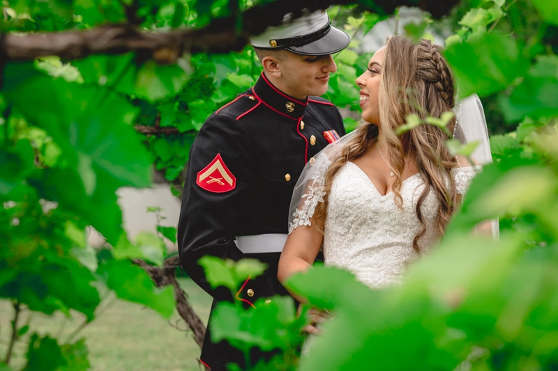 Military wedding photographers at Rose Bank Winery